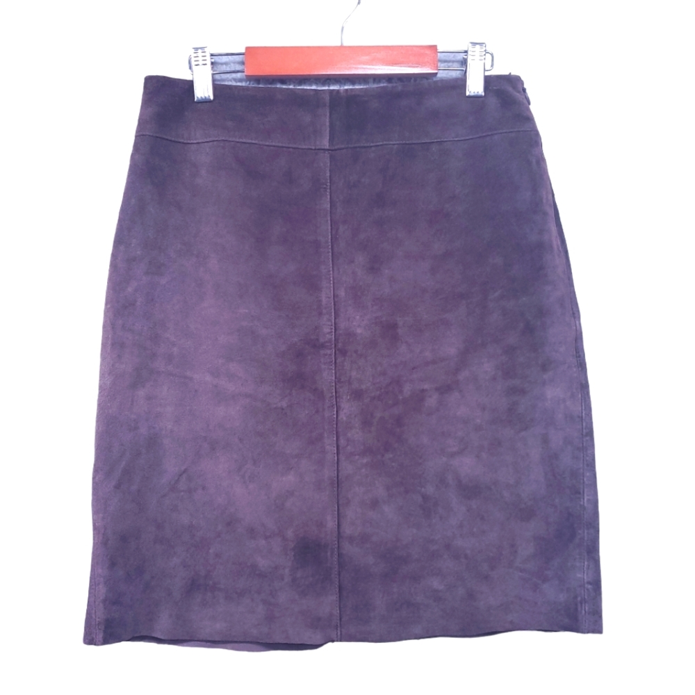 Express Rich Dark Brown 100% Leather Pencil Skirt Size  3/4 Fully Lined